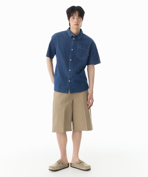 NOT ONLY FOR TODAY（ノットオンリーフォートゥデイ）の「デニムポケット半袖シャツ [ミディアムインディゴ]（シャツ/ブラウス・メンズ・その他・MEDIUM/LARGE/X-LARGE）」の3枚目の写真