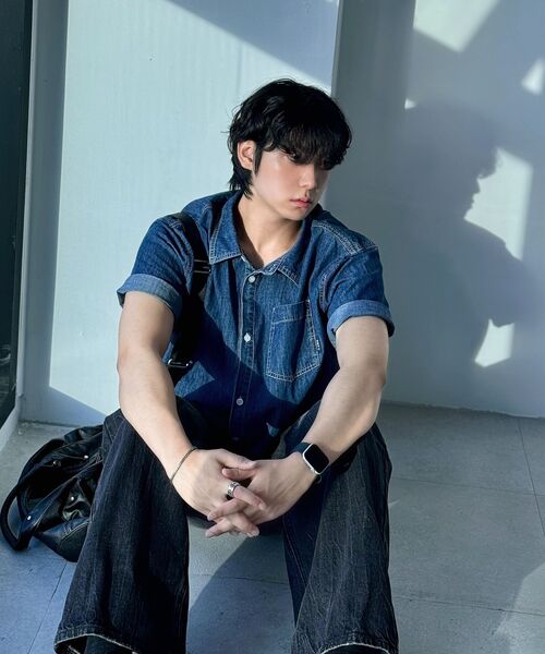 NOT ONLY FOR TODAY（ノットオンリーフォートゥデイ）の「デニムポケット半袖シャツ [ミディアムインディゴ]（シャツ/ブラウス・メンズ・その他・MEDIUM/LARGE/X-LARGE）」の6枚目の写真