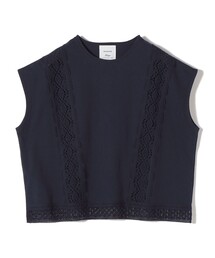 【SHIPS別注】assiette: 〈手洗い可能〉レース コンビ フレンチ スリーブ