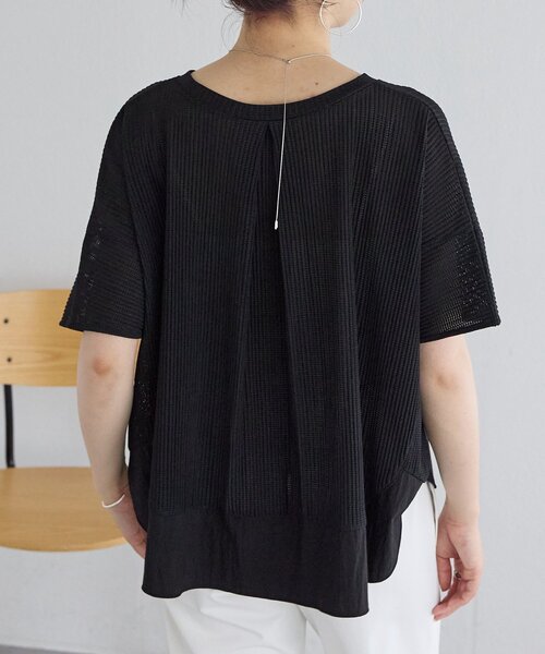 BEARDSLEY(ビアズリー)の「メッシュプリーツラウンドプルオーバー(Tシャツ/カットソー・レディース・ホワイト/ブラック・FREE)」の15枚目の写真