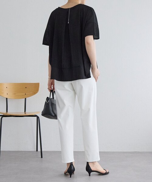 BEARDSLEY(ビアズリー)の「メッシュプリーツラウンドプルオーバー(Tシャツ/カットソー・レディース・ホワイト/ブラック・FREE)」の18枚目の写真