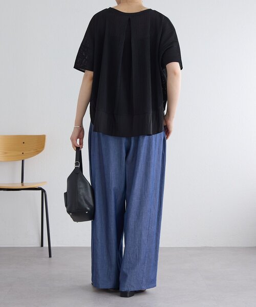 BEARDSLEY(ビアズリー)の「メッシュプリーツラウンドプルオーバー(Tシャツ/カットソー・レディース・ホワイト/ブラック・FREE)」の21枚目の写真