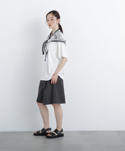 N.(N. Natural Beauty Basic)(エヌエヌナチュラルビューティーベーシック)の「スカーフ付ビックTシャツ(Tシャツ/カットソー・レディース・ダークブラウン/オフホワイト・フリ-)」の18枚目の写真