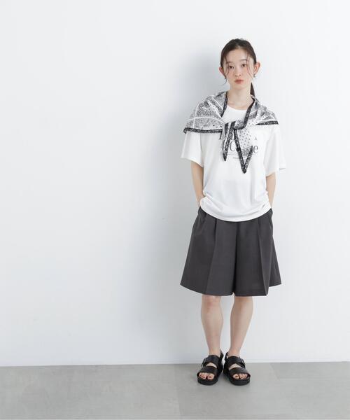 N.(N. Natural Beauty Basic)(エヌエヌナチュラルビューティーベーシック)の「スカーフ付ビックTシャツ(Tシャツ/カットソー・レディース・ダークブラウン/オフホワイト・フリ-)」の20枚目の写真