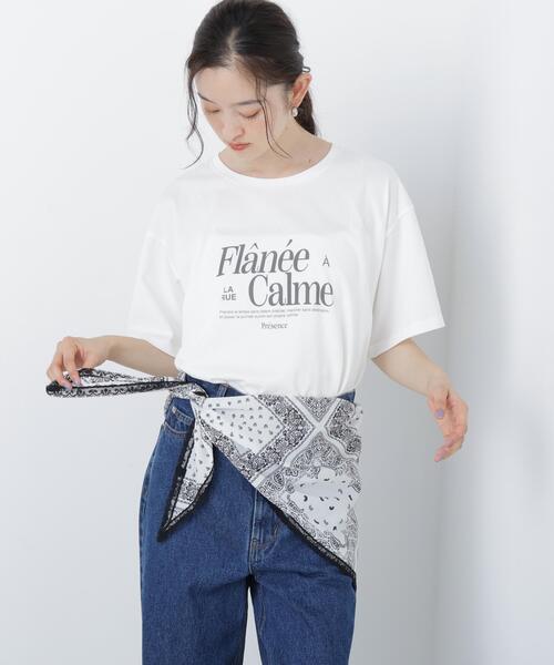 N.(N. Natural Beauty Basic)(エヌエヌナチュラルビューティーベーシック)の「スカーフ付ビックTシャツ(Tシャツ/カットソー・レディース・ダークブラウン/オフホワイト・フリ-)」の21枚目の写真