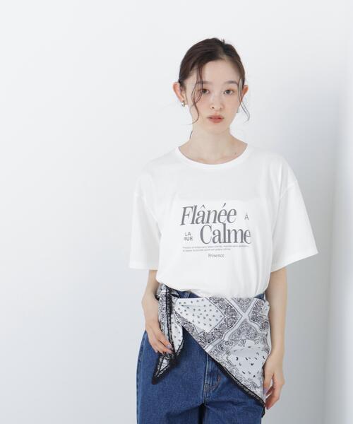 N.(N. Natural Beauty Basic)(エヌエヌナチュラルビューティーベーシック)の「スカーフ付ビックTシャツ(Tシャツ/カットソー・レディース・ダークブラウン/オフホワイト・フリ-)」の13枚目の写真