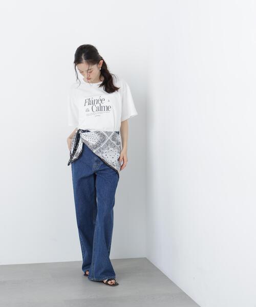 N.(N. Natural Beauty Basic)(エヌエヌナチュラルビューティーベーシック)の「スカーフ付ビックTシャツ(Tシャツ/カットソー・レディース・ダークブラウン/オフホワイト・フリ-)」の14枚目の写真