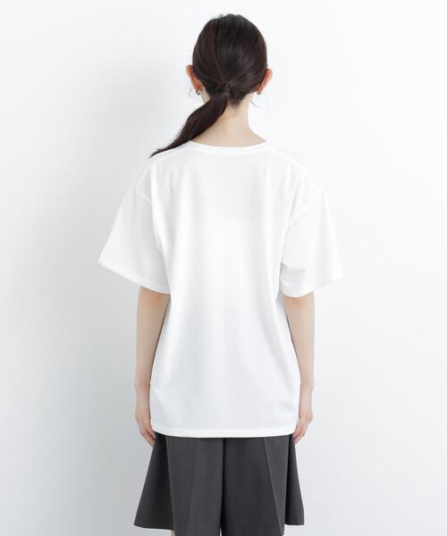 N.(N. Natural Beauty Basic)(エヌエヌナチュラルビューティーベーシック)の「スカーフ付ビックTシャツ(Tシャツ/カットソー・レディース・ダークブラウン/オフホワイト・フリ-)」の16枚目の写真
