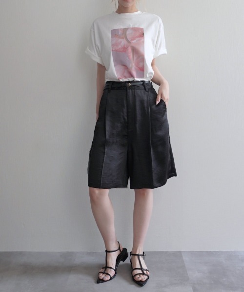 Rashik(ラシク)の「【Rashik】サテンハーフパンツ(その他パンツ・レディース・ブラック/アイボリー・FREE)」の11枚目の写真