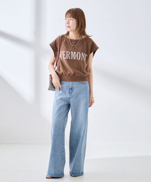 journal standard L'essage(ジャーナルスタンダードレサージュ)の「裏毛ノースリーブ ロゴプルオーバー(スウェット・レディース・ブラウン/チャコールグレー/ネイビー・FREE)」の6枚目の写真