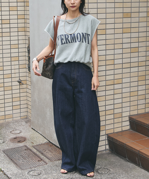 journal standard L'essage(ジャーナルスタンダードレサージュ)の「裏毛ノースリーブ ロゴプルオーバー(スウェット・レディース・ブラウン/チャコールグレー/ネイビー・FREE)」の10枚目の写真