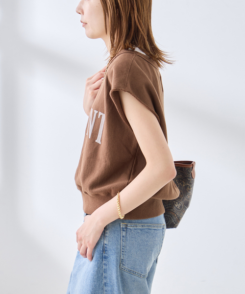 journal standard L'essage(ジャーナルスタンダードレサージュ)の「裏毛ノースリーブ ロゴプルオーバー(スウェット・レディース・ブラウン/チャコールグレー/ネイビー・FREE)」の19枚目の写真