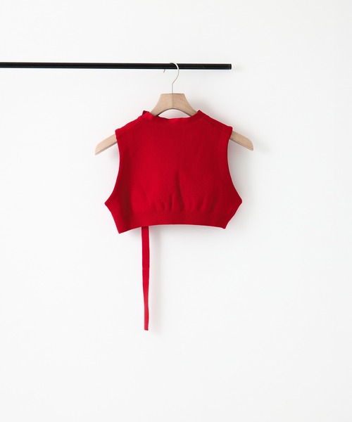 TAN（タン）の「[TAN/タン]CURVED HEM KNIT TOPS（ニット/セーター・レディース・ブラック/レッド/アイボリー・FREE）」の5枚目の写真
