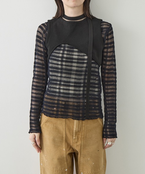 TAN（タン）の「[TAN/タン]CURVED HEM KNIT TOPS（ニット/セーター・レディース・ブラック/レッド/アイボリー・FREE）」の19枚目の写真