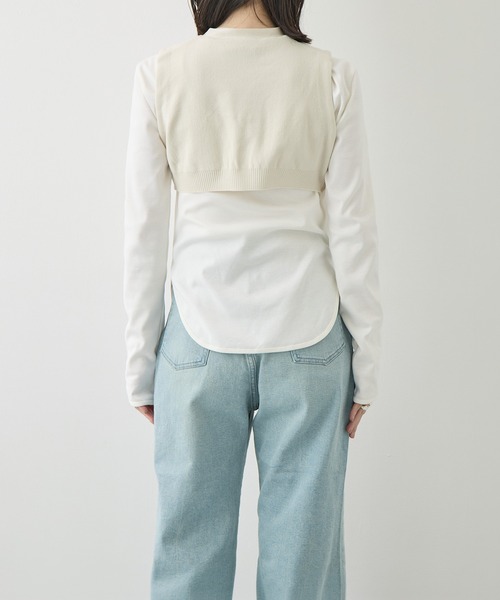TAN（タン）の「[TAN/タン]CURVED HEM KNIT TOPS（ニット/セーター・レディース・ブラック/レッド/アイボリー・FREE）」の10枚目の写真