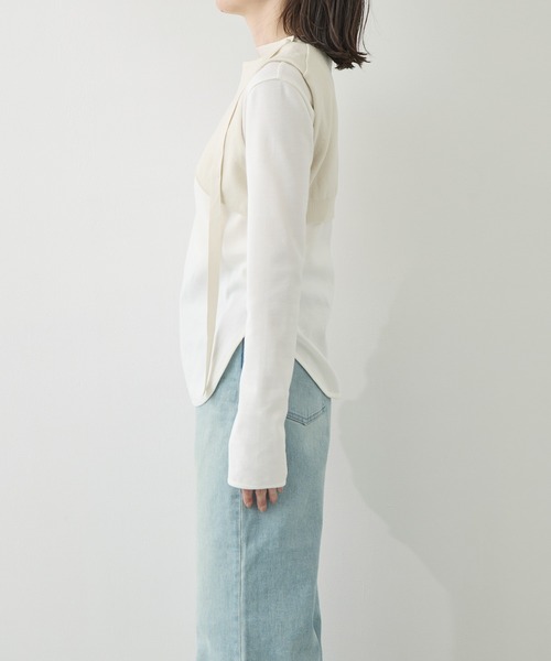 TAN（タン）の「[TAN/タン]CURVED HEM KNIT TOPS（ニット/セーター・レディース・ブラック/レッド/アイボリー・FREE）」の8枚目の写真