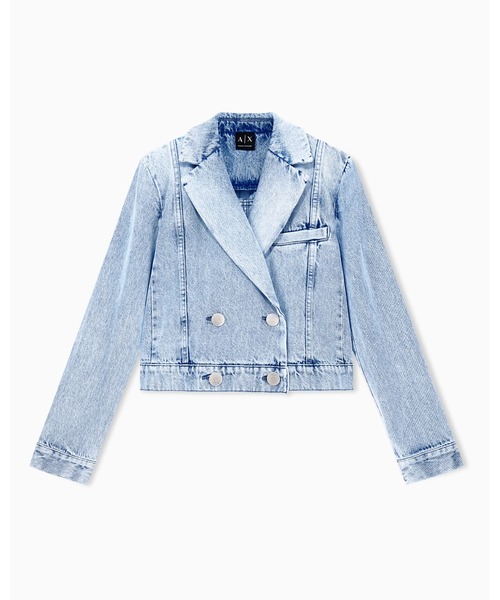 ARMANI EXCHANGE(アルマーニエクスチェンジ)の「【A|X アルマーニ エクスチェンジ】リジッドデニム ダブルブレストジャケット(デニムジャケット・レディース・インディゴブルー・0/6/4/2)」の5枚目の写真