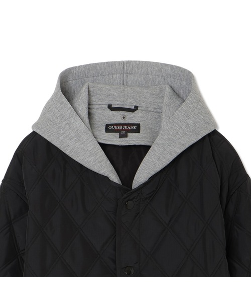 GUESS JEANS（ゲスジーンズ）の「GUESS JEANS Quilted Nylon Hoodie ジャケット キルティングジャケット（その他アウター・メンズ・ブラック/カーキ・SMALL/MEDIUM/LARGE/X-LARGE/XX-LARGE）」の5枚目の写真