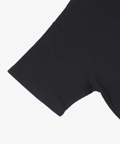 OWSA(オウサ)の「ワッフルヘンリーネック半袖Tシャツ3カラー(Tシャツ/カットソー・メンズ・ブラック/ネイビー/カーキ・X-LARGE/LARGE/MEDIUM)」の14枚目の写真