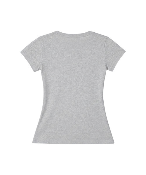 SEW-B（ソービー）の「タイガースキン セミクロップ 半袖Tシャツ [グレー メランジ]（Tシャツ/カットソー・レディース・その他・FREE）」の2枚目の写真
