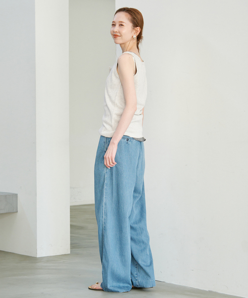 SLOBE IENA(スローブイエナ)の「FAITH/フェイス SLOBE別注 サーマルタンク(タンクトップ・レディース・サックスブルー/ピンク/ブラック系その他/ライトグレー・FREE)」の15枚目の写真
