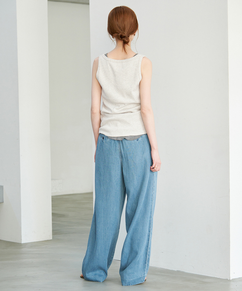 SLOBE IENA(スローブイエナ)の「FAITH/フェイス SLOBE別注 サーマルタンク(タンクトップ・レディース・サックスブルー/ピンク/ブラック系その他/ライトグレー・FREE)」の5枚目の写真