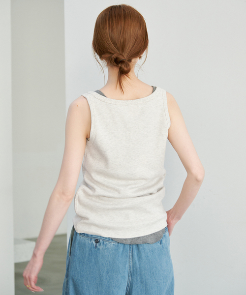 SLOBE IENA(スローブイエナ)の「FAITH/フェイス SLOBE別注 サーマルタンク(タンクトップ・レディース・サックスブルー/ピンク/ブラック系その他/ライトグレー・FREE)」の8枚目の写真