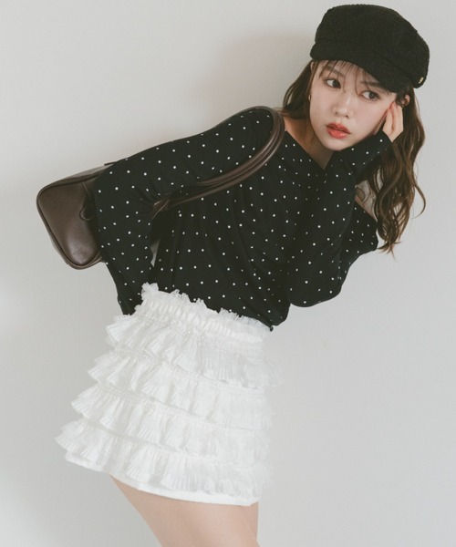 VANNIE U(ヴァニーユー)の「ドットドレープカットソー(Tシャツ/カットソー・レディース・ブラック/ホワイト・FREE)」の17枚目の写真
