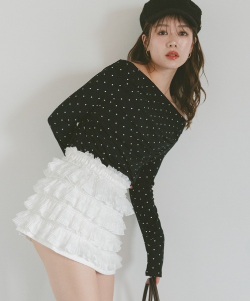 VANNIE U(ヴァニーユー)の「ドットドレープカットソー(Tシャツ/カットソー・レディース・ブラック/ホワイト・FREE)」の12枚目の写真