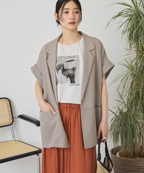 AMERICAN HOLIC（アメリカンホリック）の「メッシュフレンチジャケット（その他アウター・レディース・グレイッシュベージュ/ブラック・M/L）」の11枚目の写真