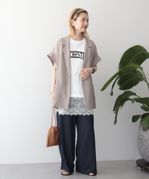 AMERICAN HOLIC（アメリカンホリック）の「メッシュフレンチジャケット（その他アウター・レディース・グレイッシュベージュ/ブラック・M/L）」の4枚目の写真