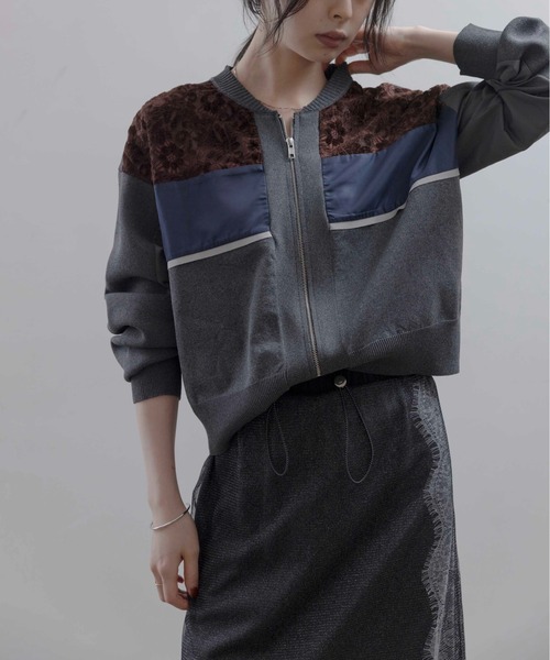 新品　Eimee Law ブルゾン アウター フラワーエンブロ ブルゾン グレー Eimee Law｜エイミーロウのジャケット/アウター通販 - ZOZOTOWN