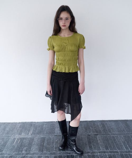 ROLAROLA(ロラロラ)の「LACE UNBALANCE SKIRT BLACK(スカート・レディース・ブラック・MEDIUM/SMALL)」の2枚目の写真