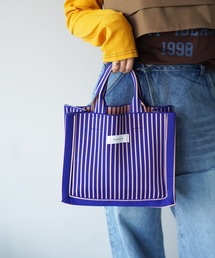 SANSeLF（サンセルフ）の「【SANSeLF】マルチストライプミニトートバッグ saa26s131（ハンドバッグ）」