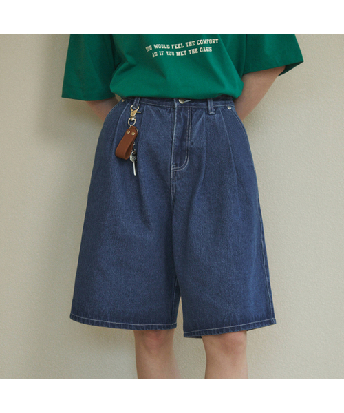 WEDNESDAYOASISFORWOMEN(ウェンズデー オアシス フォー ウーマン)の「W/バミューダツーピンタックウォッシュデニムパンツ(4色)(その他パンツ・レディース・ブルー/ブラック/スカイブルー/アイボリー・SMALL/MEDIUM/LARGE/X-LARGE)」の4枚目の写真