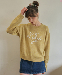 Lover logo mix knit_Mustard(OC25-KN12)
