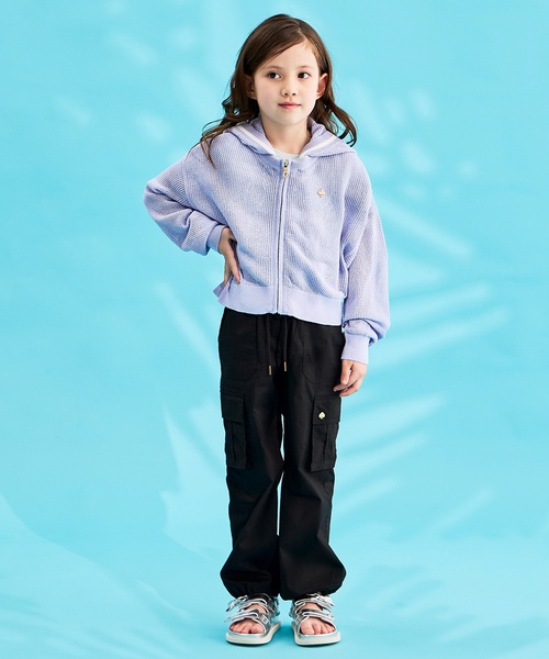 kate spade new york kids(ケイトスペードニューヨーク)の「メッシュニットパーカ(カーディガン/ボレロ・キッズ・サックスブルー/ブラック・S(110-120cm)/M(130-140cm)/L(150-160cm))」の3枚目の写真