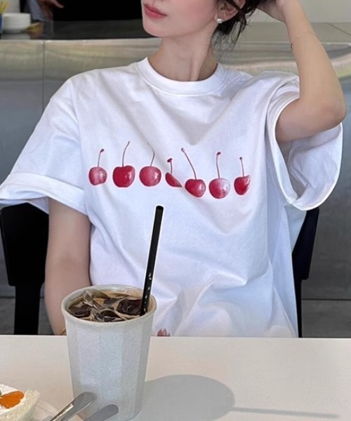 LAC-VERT(ラック・ヴェール)の「フルーツプリントTシャツアソート(Tシャツ/カットソー・レディース・ホワイト系その他/ホワイト・FREE)」の7枚目の写真