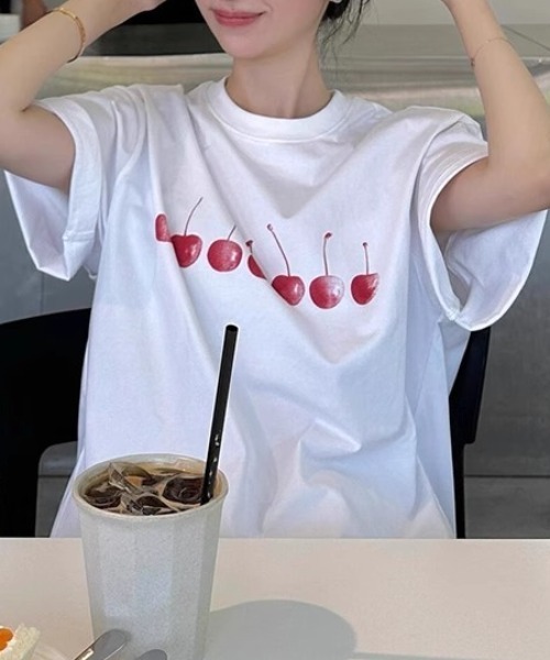 LAC-VERT(ラック・ヴェール)の「フルーツプリントTシャツアソート(Tシャツ/カットソー・レディース・ホワイト系その他/ホワイト・FREE)」の8枚目の写真