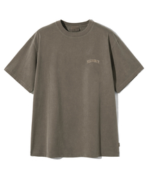 FLM スモールロゴピグメントTシャツ-ブラウン