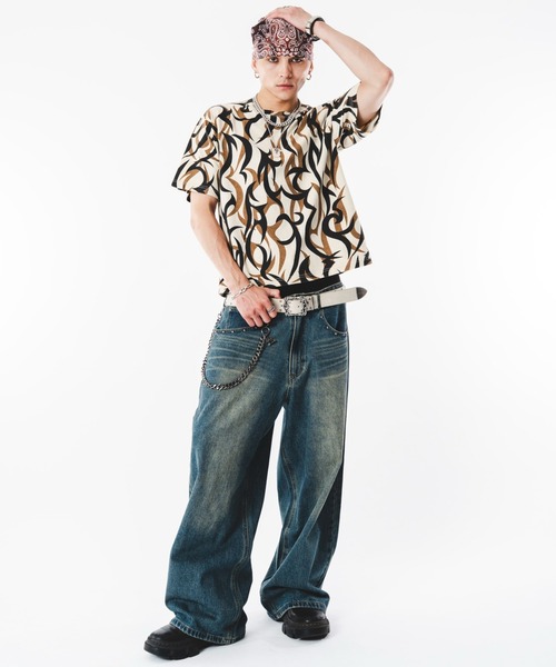 SHORT ROUND(ショートラウンド)の「SHORT ROUND/ケミカルウォッシュパターンT(Tシャツ/カットソー・メンズ・その他1/その他3/その他2・MEDIUM/LARGE)」の9枚目の写真