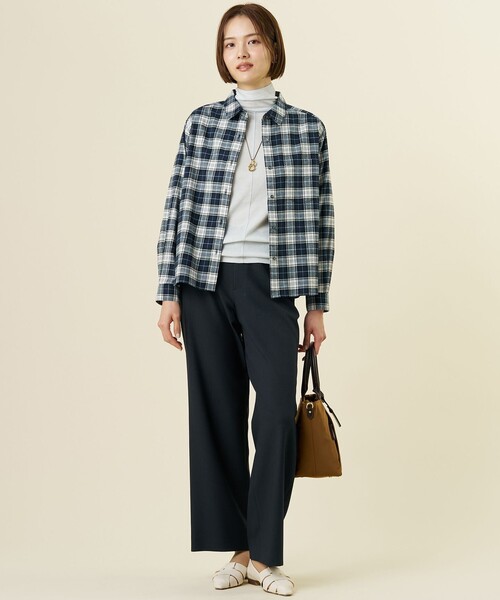J.PRESS(ジェイプレス)の「コットン 起毛 タータンチェック シャツ(シャツ/ブラウス・レディース・ネイビー系3/レッド系3/アイボリー系3・9/11)」の7枚目の写真