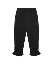 SIDE BUTTON LEGGINGS PANTS [BLACK]