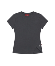 Side Slit Slim Fit T-shirts Charcoal