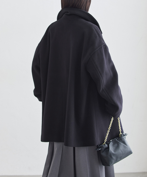 journal standard L'essage(ジャーナルスタンダードレサージュ)の「SUPER120/MANTECO ステンカラーコート(ステンカラーコート・レディース・ブラック系その他/ネイビー・36/38)」の12枚目の写真