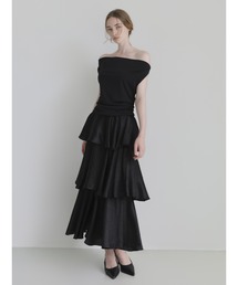 celon（セロン）の「satin frilly tiered long skirt（スカート）」