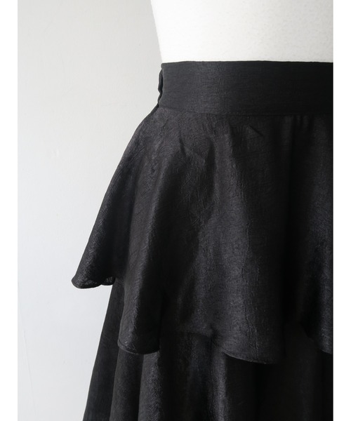 celon（セロン）の「satin frilly tiered long skirt（スカート・レディース・アイボリー/ブラック・FREE）」の15枚目の写真