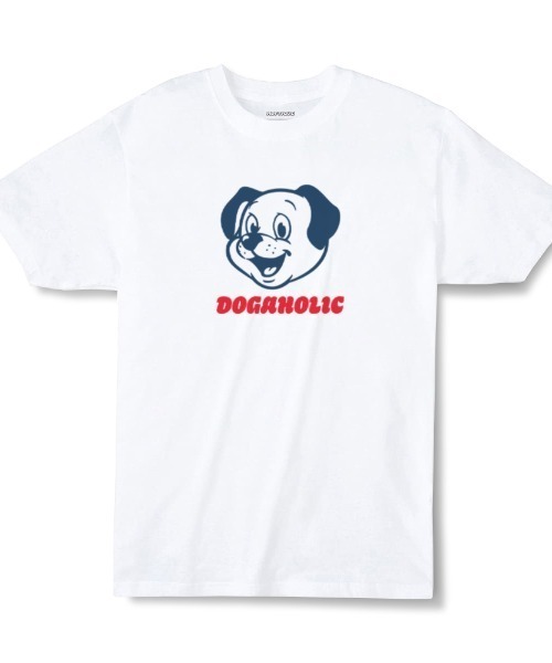 Moftique(モフティック)の「Moftique(モフティック) エントリーモデル 半袖Tシャツ アニマル ドッグイラスト 犬 インクジェットプリント 褪せ感 4.0オンス 薄手 トップス カットソー 夏 カジュアル レディース ユニセックス(Tシャツ/カットソー・レディース・ホワイト・S)」の1枚目の写真