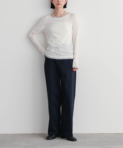 for/c（フォーシー）の「[低身長/高身長向けサイズ有]はっ水ストレッチチノストレートパンツ【サスティナブル】（その他パンツ・レディース・ブラック/ベージュ/ネイビー・M/L/LL/PM/TM）」の18枚目の写真