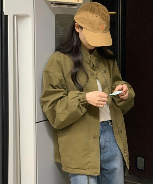 AMAJI(アマジ)の「ハイネック ジップアップ ステンカラーコート(ステンカラーコート・レディース・グリーン/ベージュ/ブラック・FREE)」の6枚目の写真